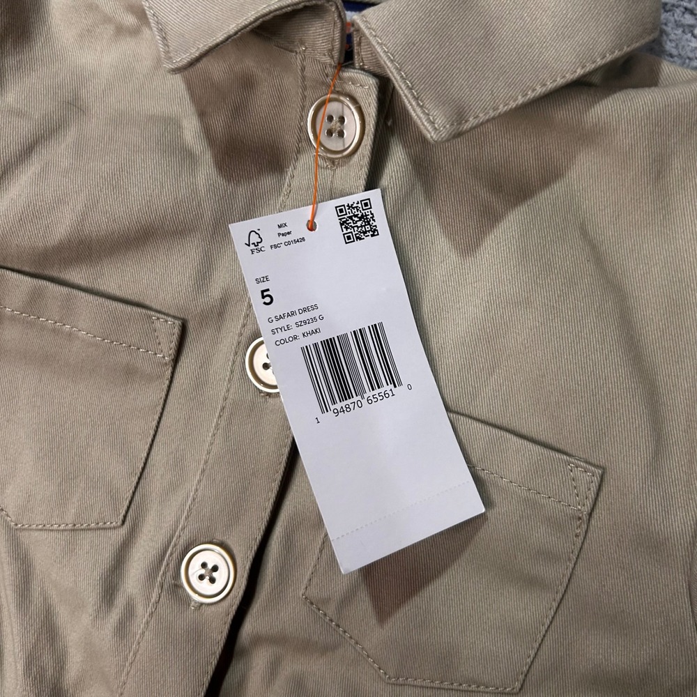 French Toast Safari Dress Size 5 Khaki Tan Utility Academia School Uniform NWT - Picture 4 of 7